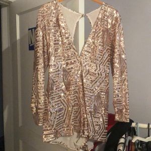 Rose Gold Sequin Romper
